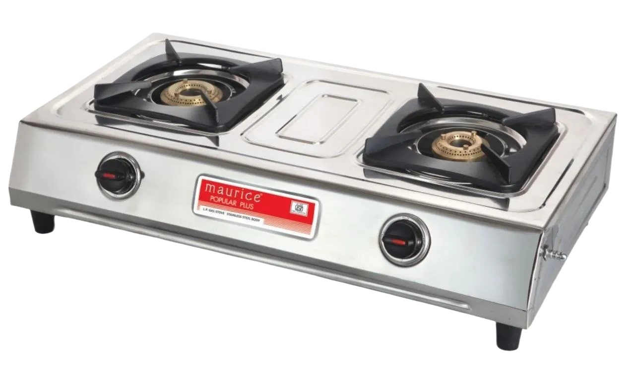 POPULAR PLUS Gas Stove Stainless Steel 2 Burner Deep Drawn Drip Tray