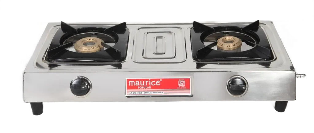 POPULAR Gas Stove Stainless Steel 2 Burner